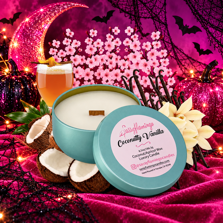 Coconutty Vanilla 6.5oz Decorative Travel Tin Candle