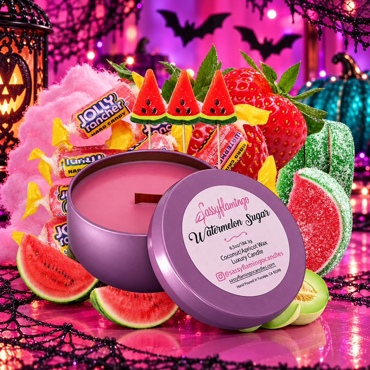 Watermelon Sugar 6.5oz Decorative Travel Tin Candle