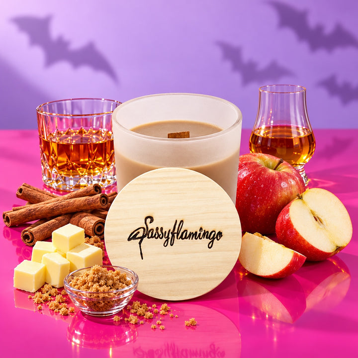Maple Whiskey Sassy Signature 10oz Hand-Poured Crackling Wick Candle & Lid