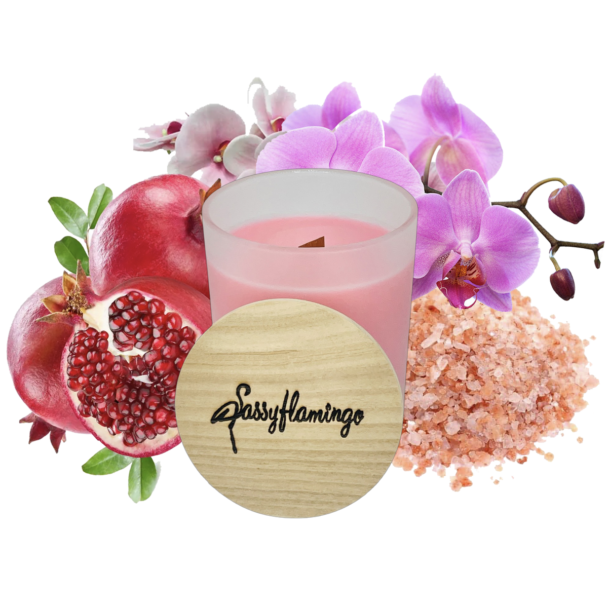 Pomegranate Orchid Sassy Signature 10oz HandPoured Crackling Wick Can