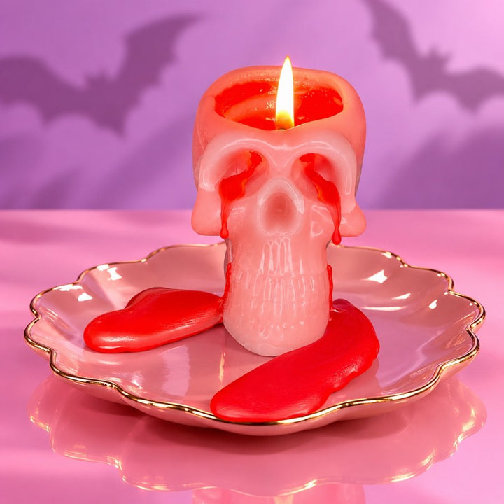 Bleeding Skull Pillar Candle