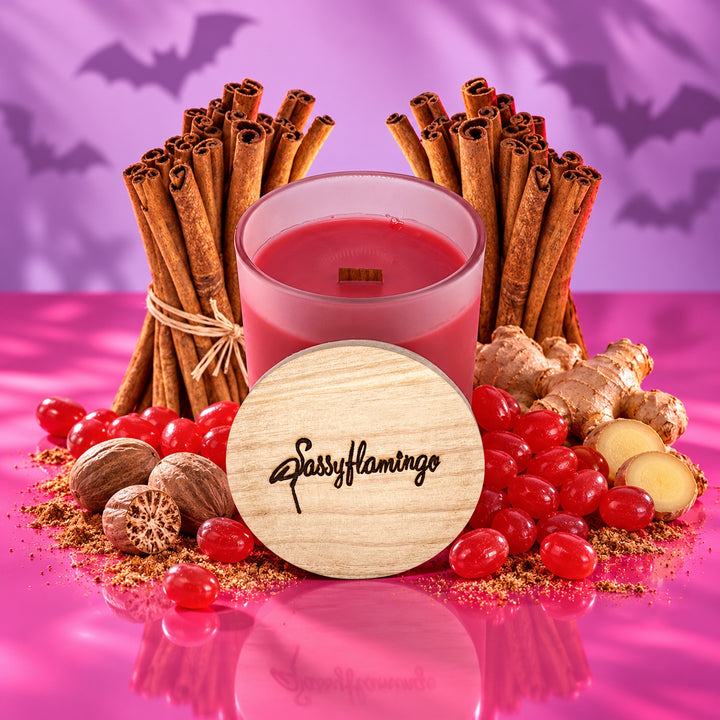 Cinnamon Sassy Signature 10oz Hand-Poured Crackling Wick Candle & Lid
