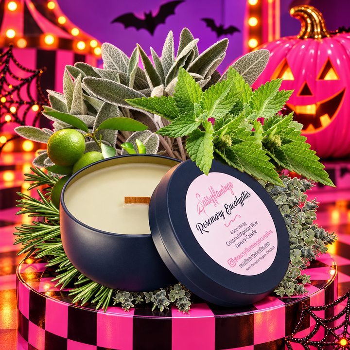 Rosemary Eucalyptus 6.5oz Decorative Travel Tin Candle