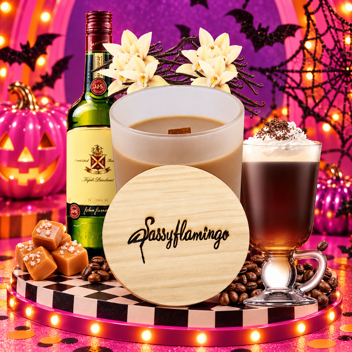 Irish Coffee Sassy Signature 10oz Hand-Poured Crackling Wick Candle & Lid