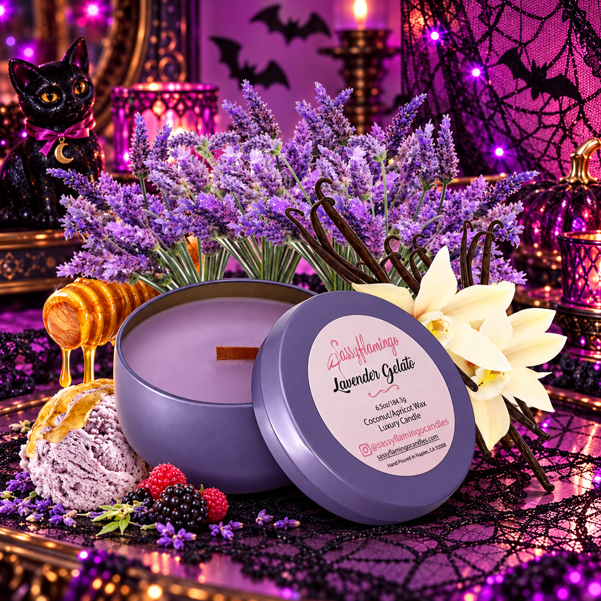 Lavender Gelato 6.5oz Decorative Travel Tin Candle