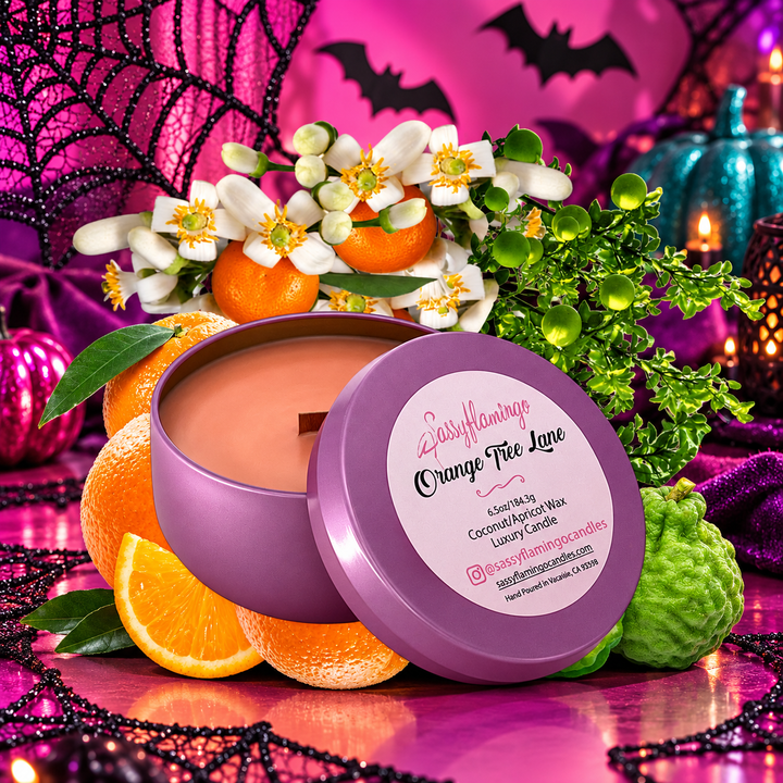 Orange Tree Lane 6.5oz Decorative Travel Tin Candle