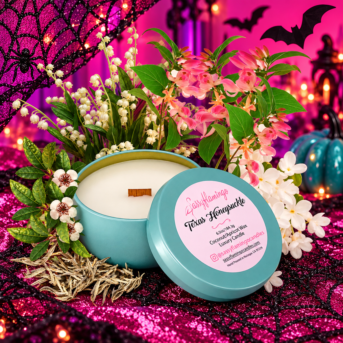 Texas Honeysuckle 6.5oz Decorative Travel Tin Candle