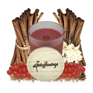 Cinnamon Sassy Signature 10oz Hand-Poured Crackling Wick Candle & Lid