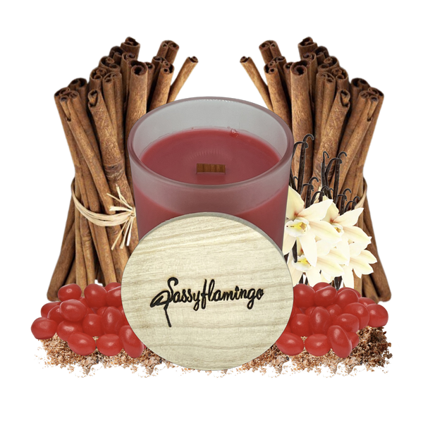 Cinnamon Sassy Signature 10oz Hand-Poured Crackling Wick Candle & Lid