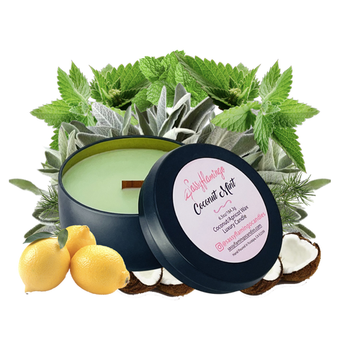 Coconut Mint 6.5oz Decorative Travel Tin Candle