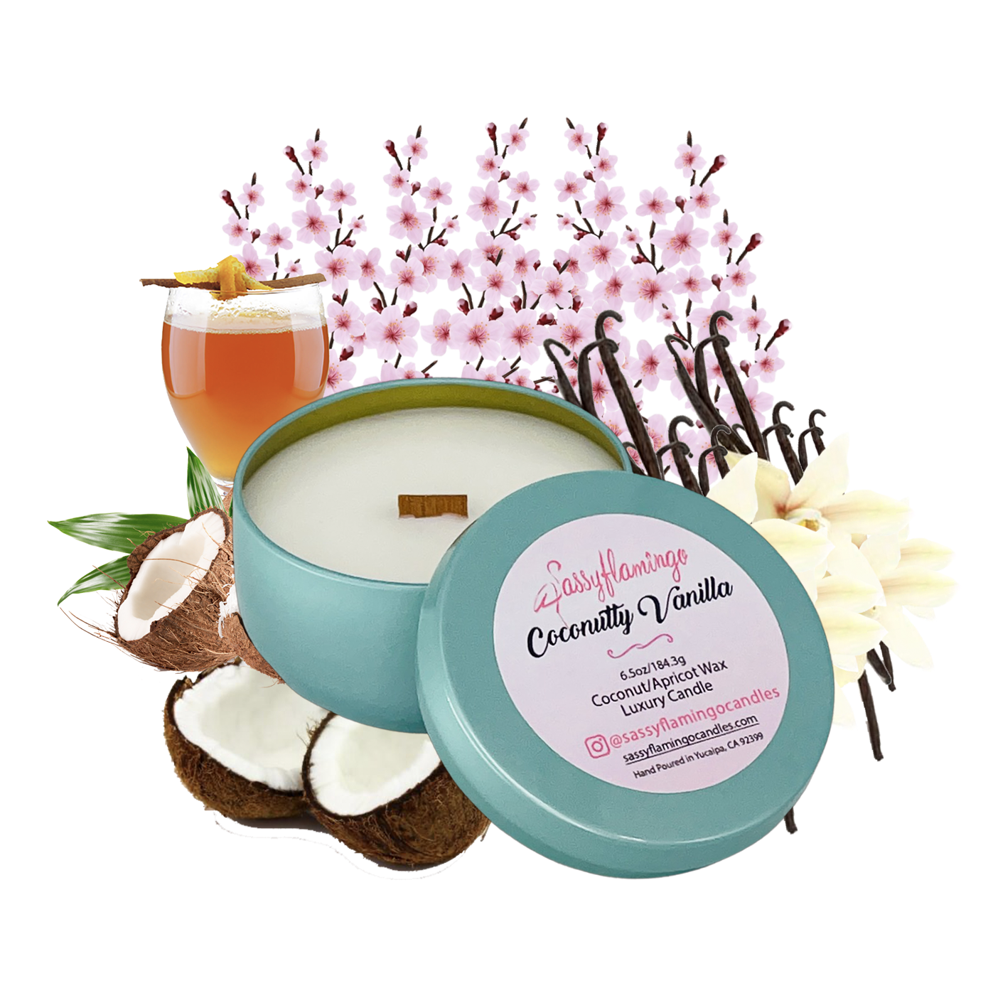 Coconutty Vanilla 6.5oz Decorative Travel Tin Candle