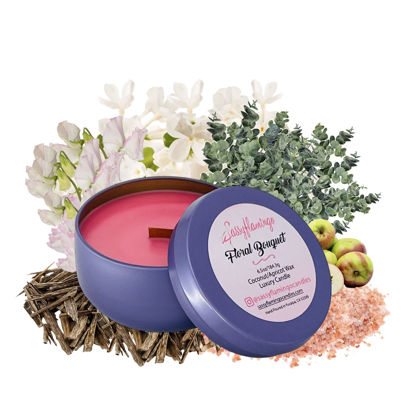 Floral Bouquet 6.5oz Decorative Travel Tin Candle
