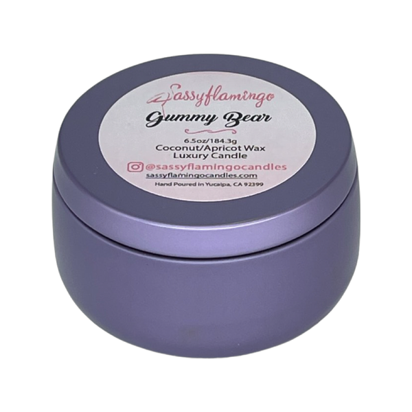 Gummy Bear 6.5oz Decorative Travel Tin Candle
