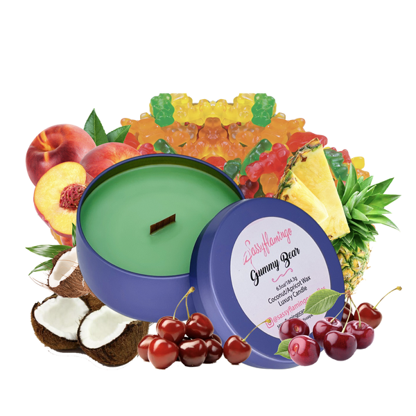 Gummy Bear 6.5oz Decorative Travel Tin Candle