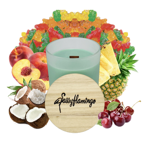 Gummy Bear Sassy Signature 10oz Hand-Poured Crackling Wick Candle & Lid