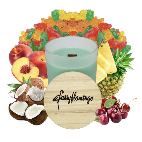 Gummy Bear Sassy Signature 10oz Hand-Poured Crackling Wick Candle & Lid