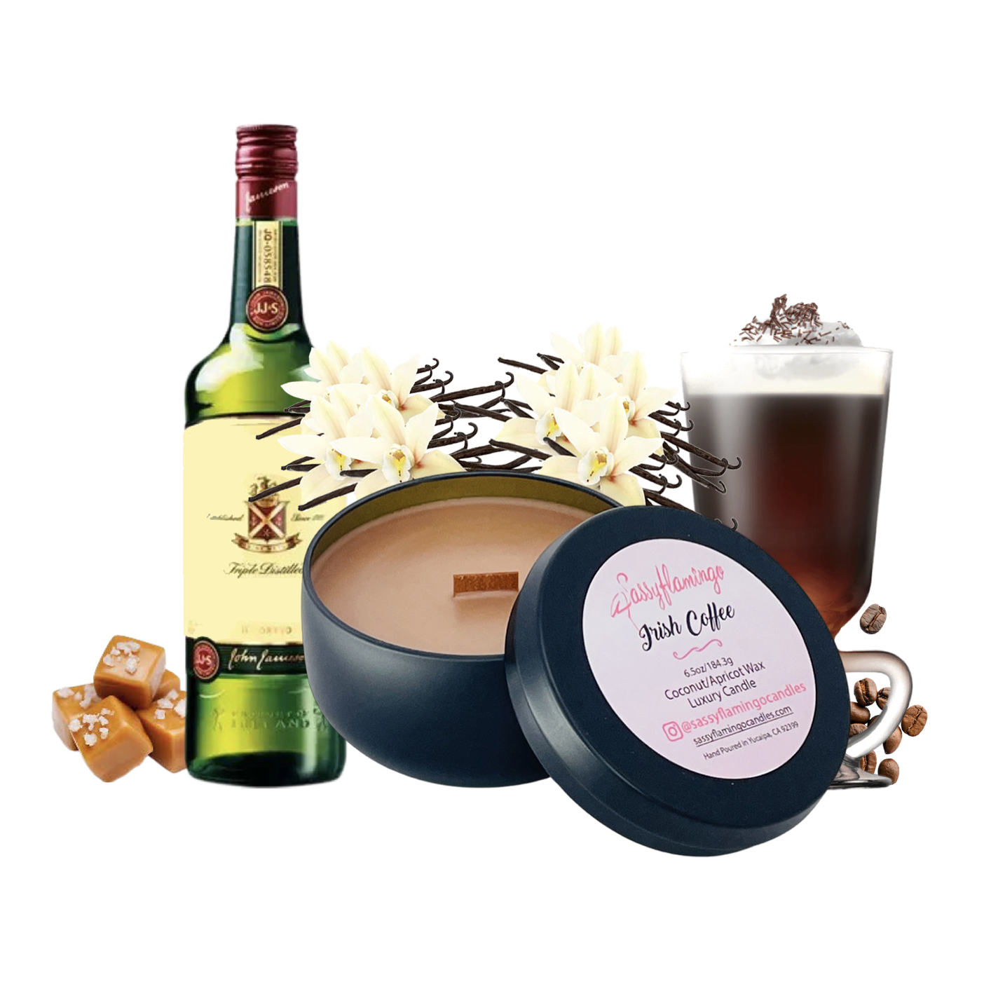 Irish Coffee 6.5oz Decorative Travel Tin Candle