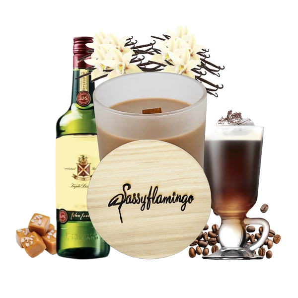 Irish Coffee Sassy Signature 10oz Hand-Poured Crackling Wick Candle & Lid