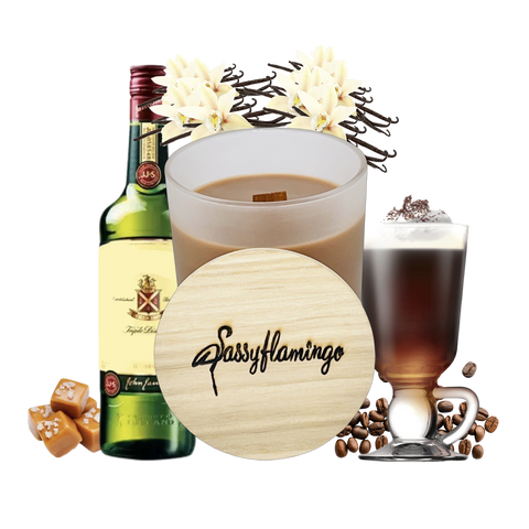 Irish Coffee Sassy Signature 10oz Hand-Poured Crackling Wick Candle & Lid