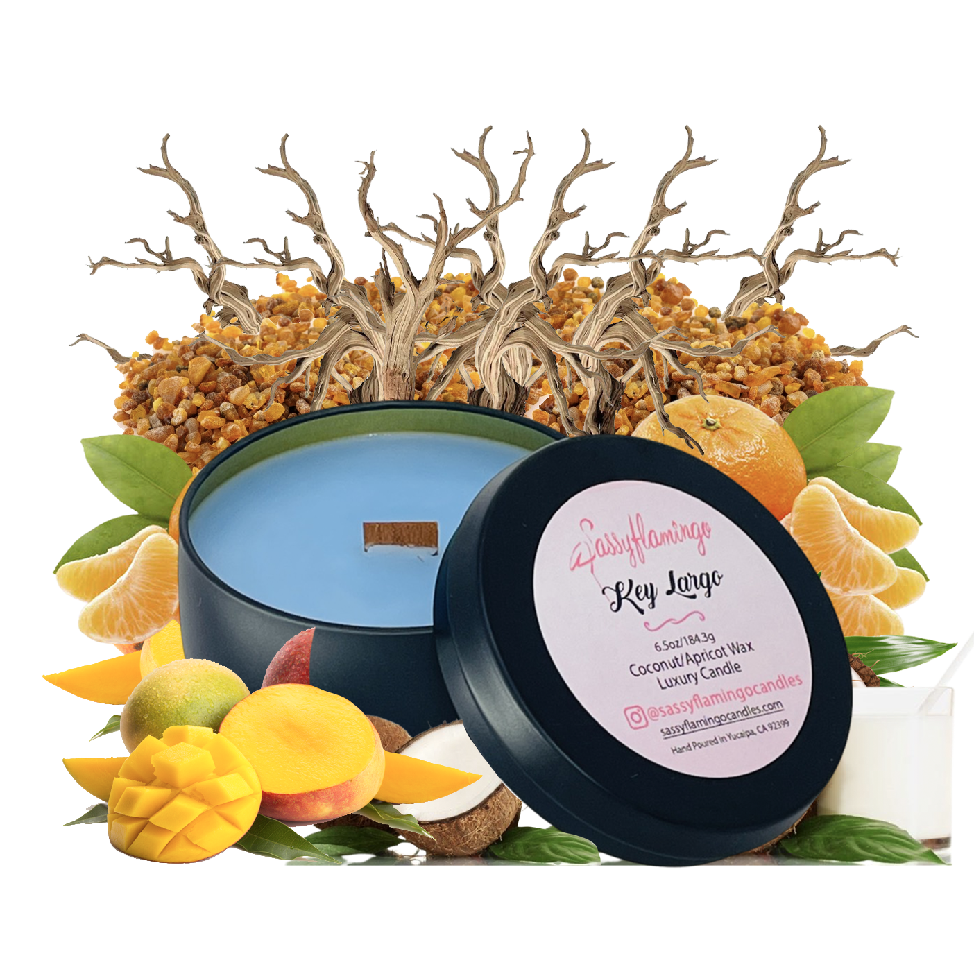 Key Largo 6.5oz Decorative Travel Tin Candle