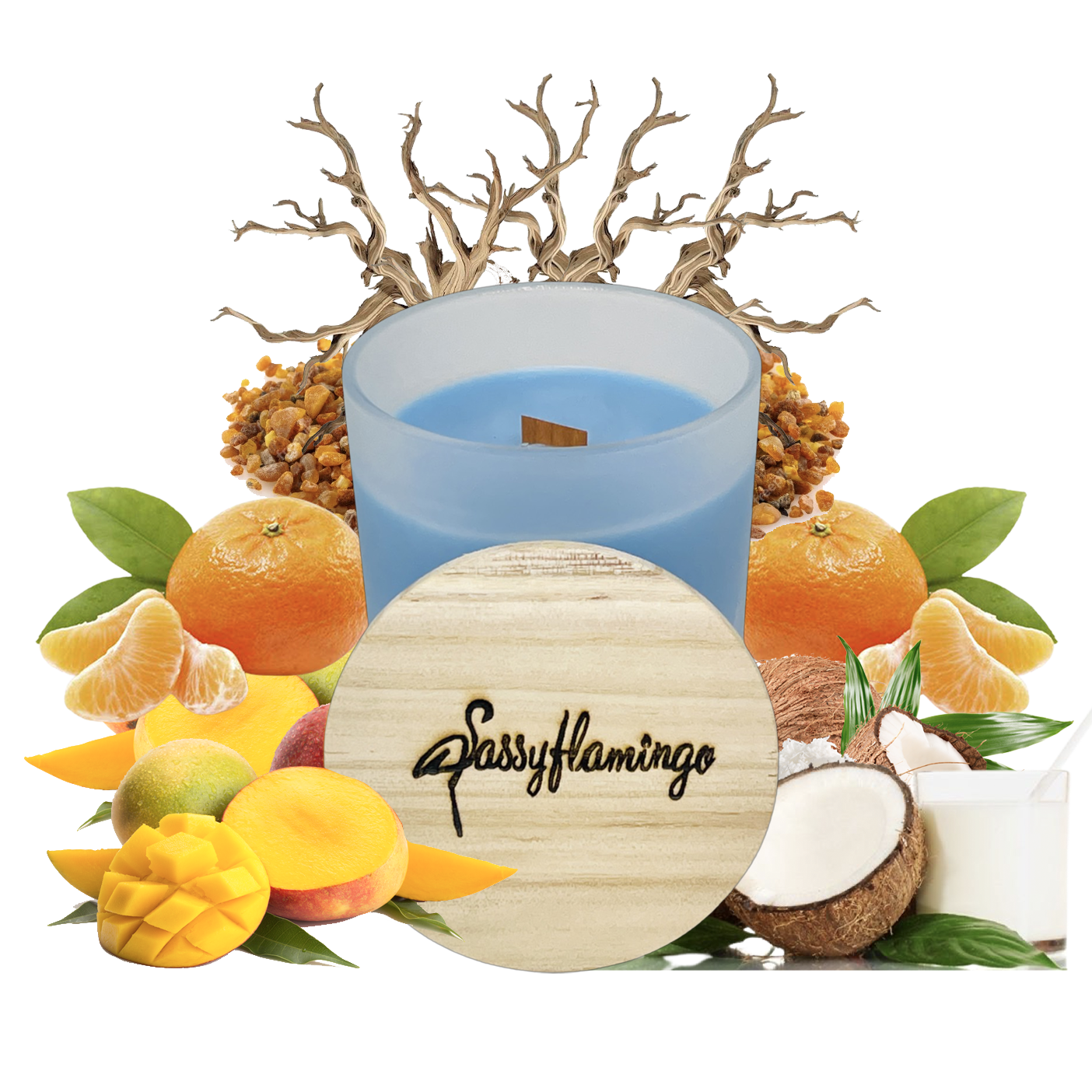 Key Largo Sassy Signature 10oz Hand-Poured Crackling Wick Candle & Lid
