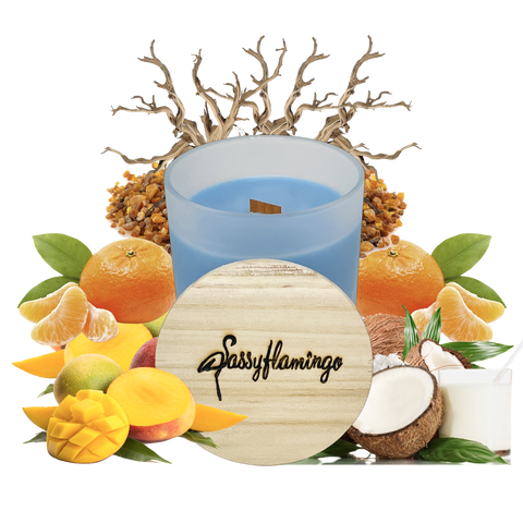 Key Largo Sassy Signature 10oz Hand-Poured Crackling Wick Candle & Lid