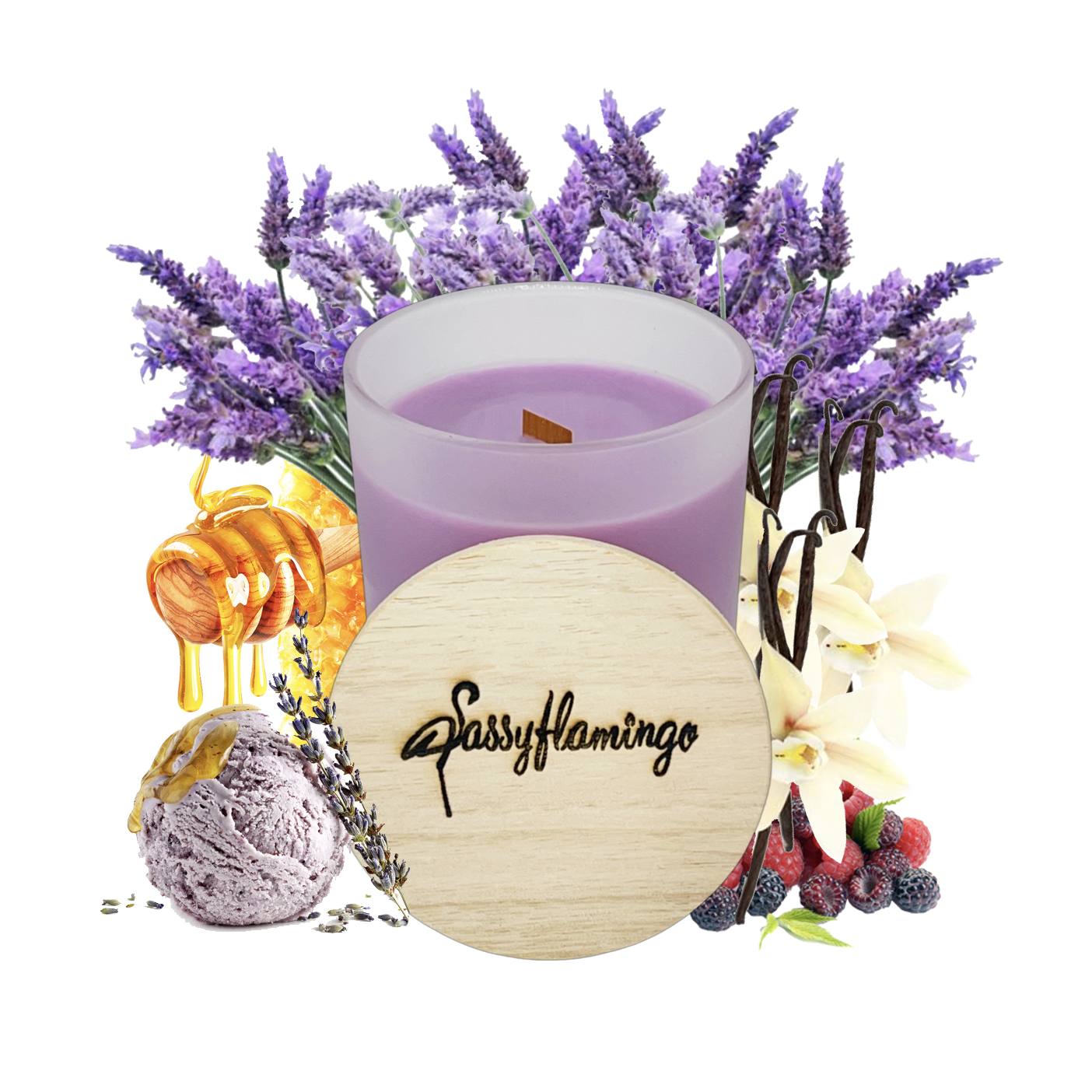 Lavender Gelato Sassy Signature 10oz Hand-Poured Crackling Wick Candle & Lid