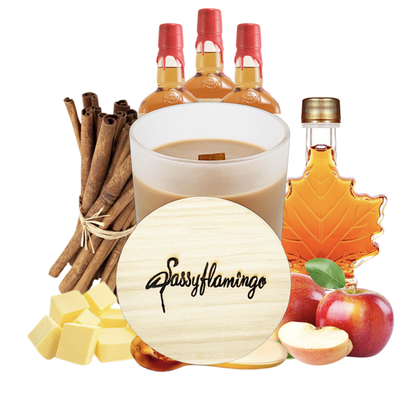 Maple Whiskey Sassy Signature 10oz Hand-Poured Crackling Wick Candle & Lid