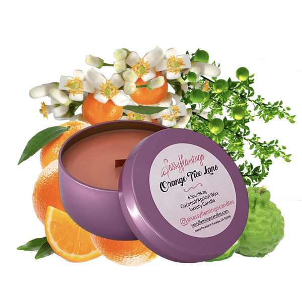 Orange Tree Lane 6.5oz Decorative Travel Tin Candle