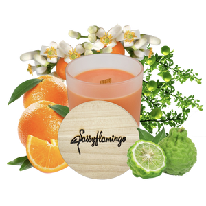 Orange Tree Lane Sassy Signature 10oz Hand-Poured Crackling Wick Candle & Lid