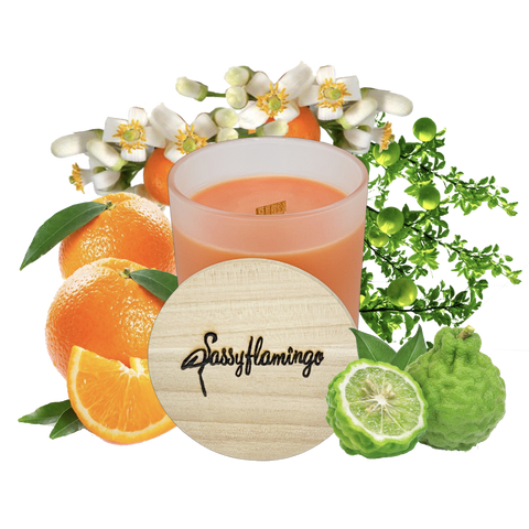 Orange Tree Lane Sassy Signature 10oz Hand-Poured Crackling Wick Candle & Lid
