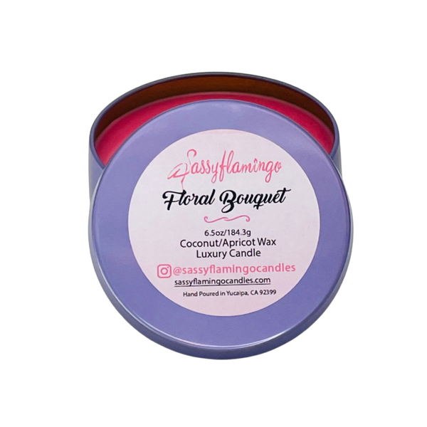 Floral Bouquet 6.5oz Decorative Travel Tin Candle
