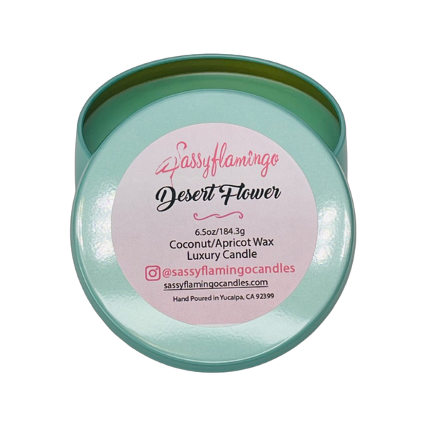 Desert Flower 6.5oz Decorative Travel Tin Candle