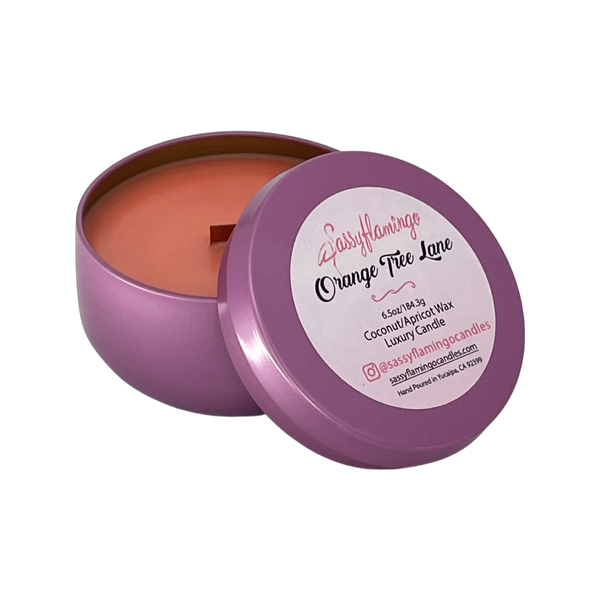 Orange Tree Lane 6.5oz Decorative Travel Tin Candle