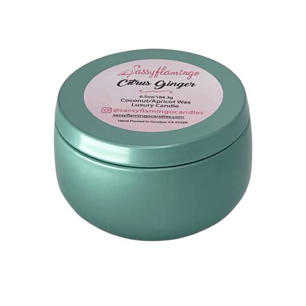 Citrus Ginger 6.5oz Decorative Travel Tin Candle
