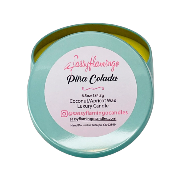 Pina Colada 6.5oz Decorative Travel Tin Candle