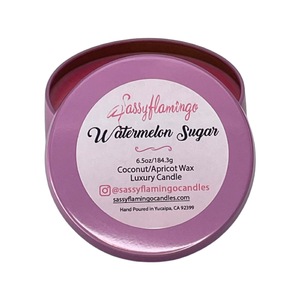 Watermelon Sugar 6.5oz Decorative Travel Tin Candle