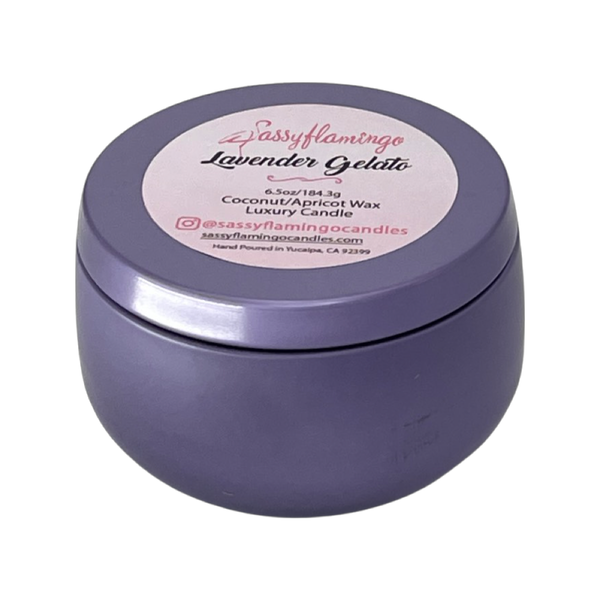 Lavender Gelato 6.5oz Decorative Travel Tin Candle