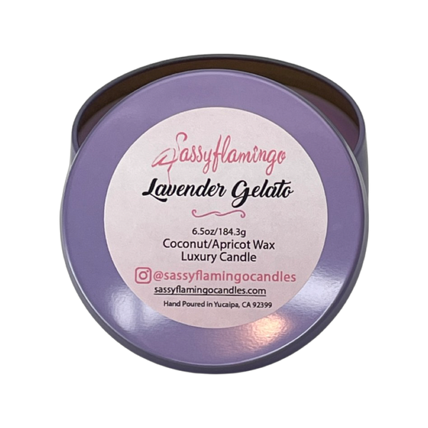 Lavender Gelato 6.5oz Decorative Travel Tin Candle