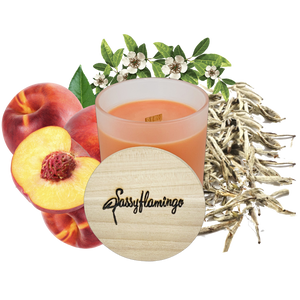 Peach Tea Sassy Signature 10oz Hand-Poured Crackling Wick Candle & Lid