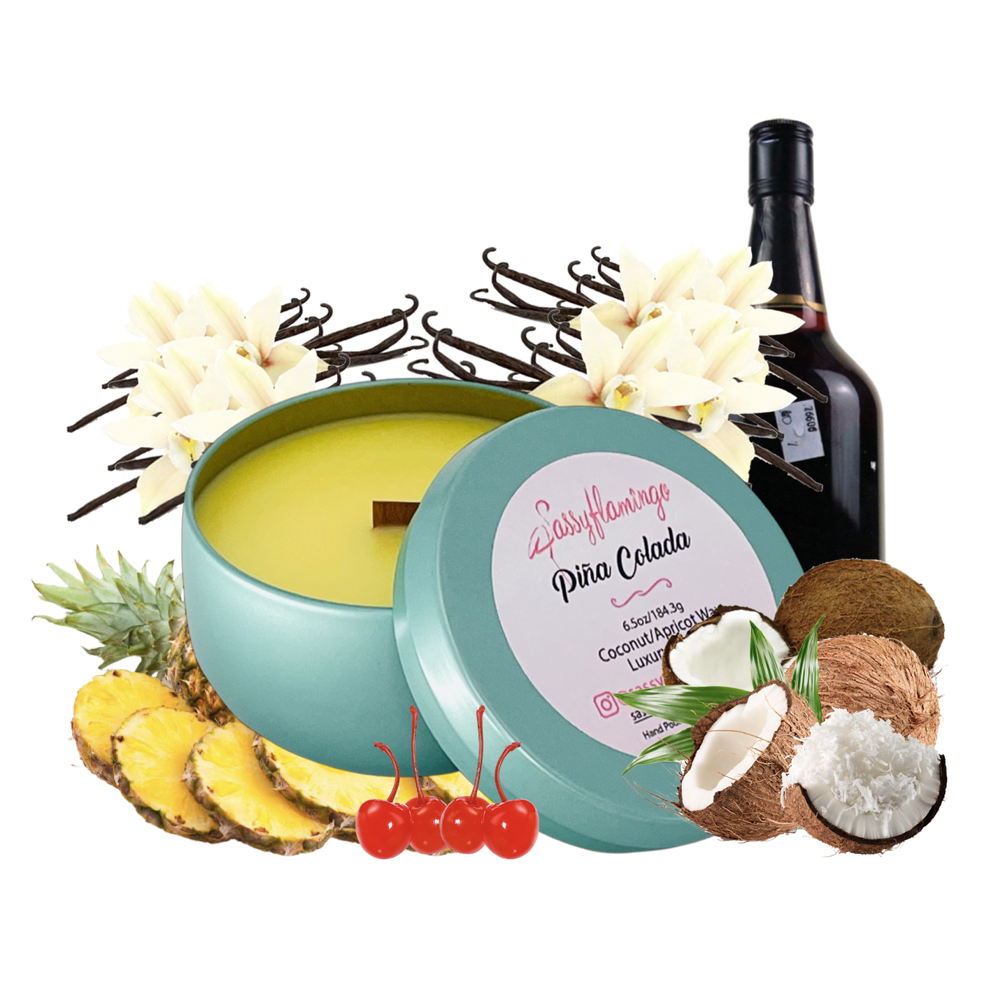 Pina Colada 6.5oz Decorative Travel Tin Candle