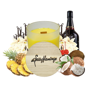 Pina Colada Sassy Signature 10oz Hand-Poured Crackling Wick Candle & Lid
