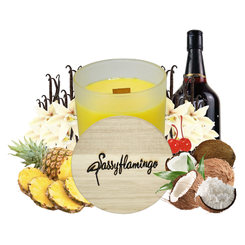 Pina Colada Sassy Signature 10oz Hand-Poured Crackling Wick Candle & Lid