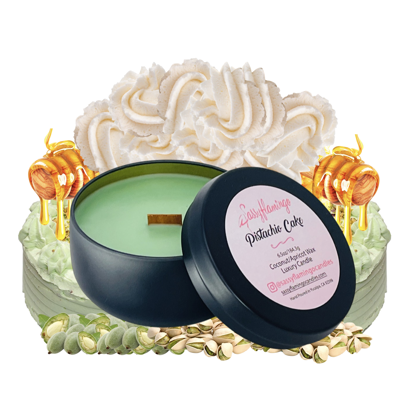 Pistachio Cake 6.5oz Decorative Travel Tin Candle