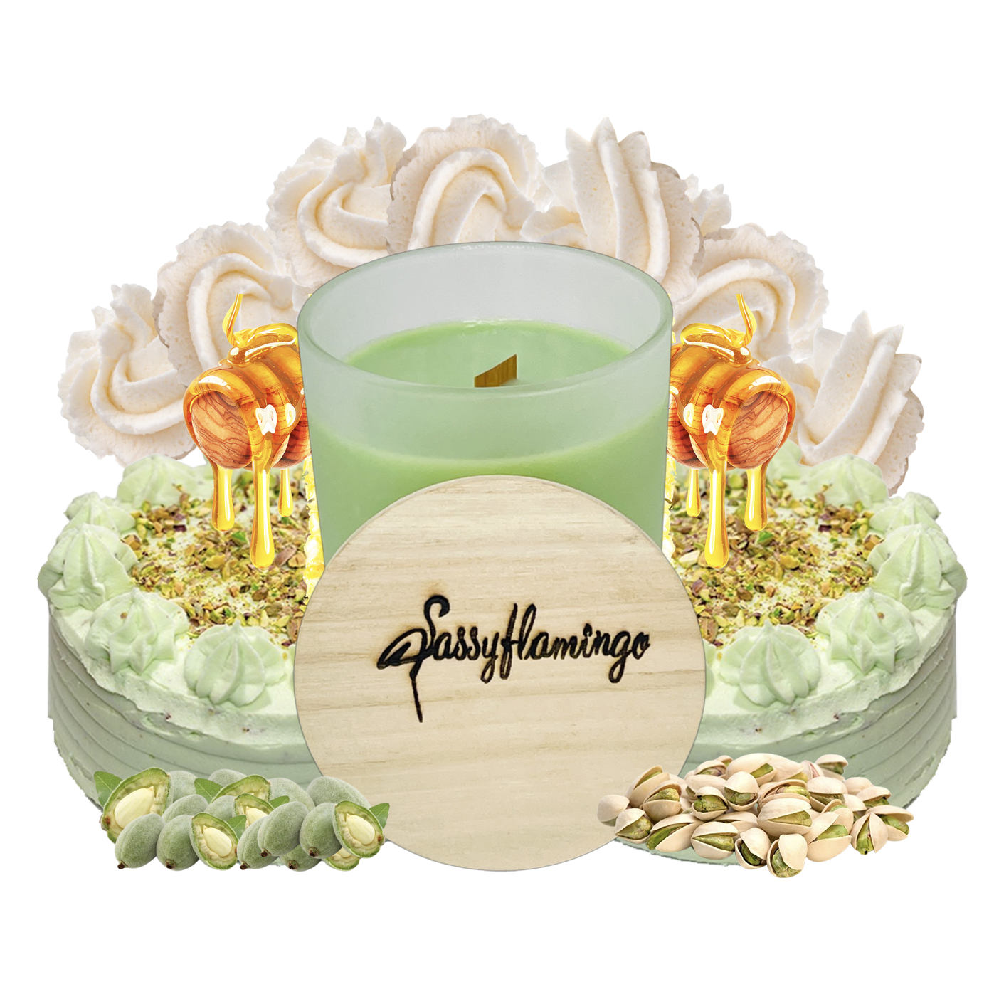 Pistachio Cake Signature 10oz Hand-Poured Crackling Wick Candle & Lid