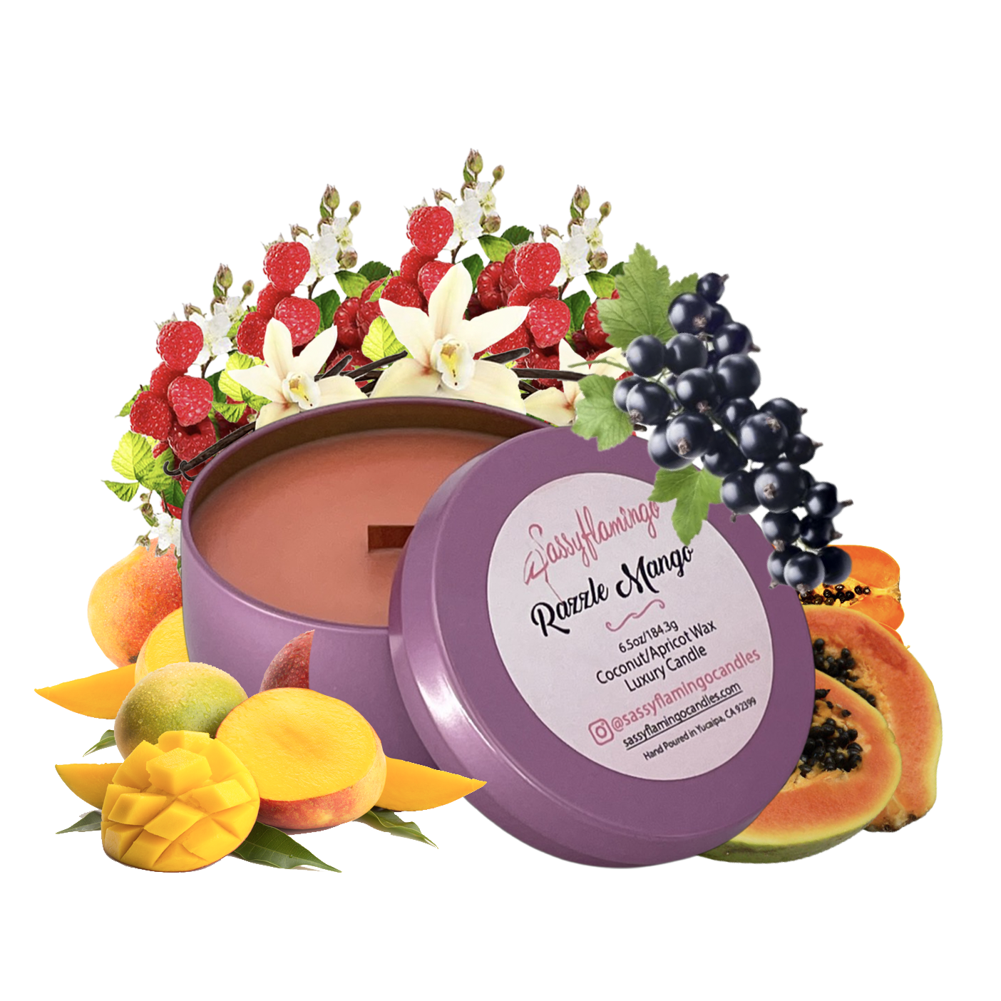 Razzle Mango 6.5oz Decorative Travel Tin Candle