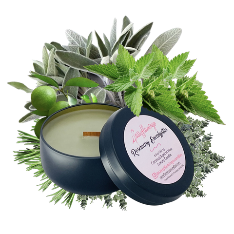 Rosemary Eucalyptus 6.5oz Decorative Travel Tin Candle