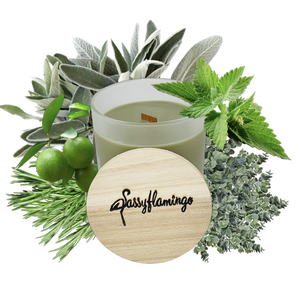 Rosemary Eucalyptus Sassy Signature 10oz Hand-Poured Crackling Wick Candle & Lid