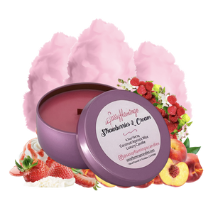 Strawberries & Cream 6.5oz Decorative Travel Tin Candle