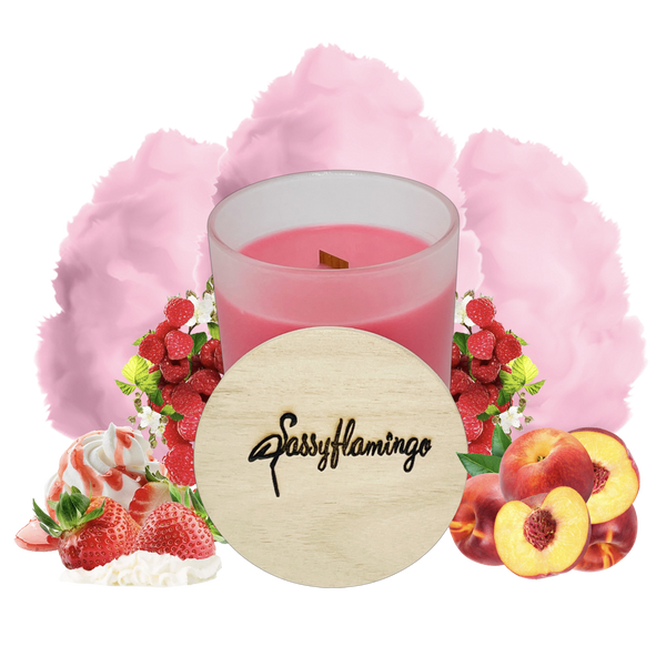 Strawberries & Cream Sassy Signature 10oz Hand-Poured Crackling Wick Candle & Lid